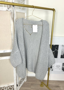 Strickjacke "Herz" in Grau
