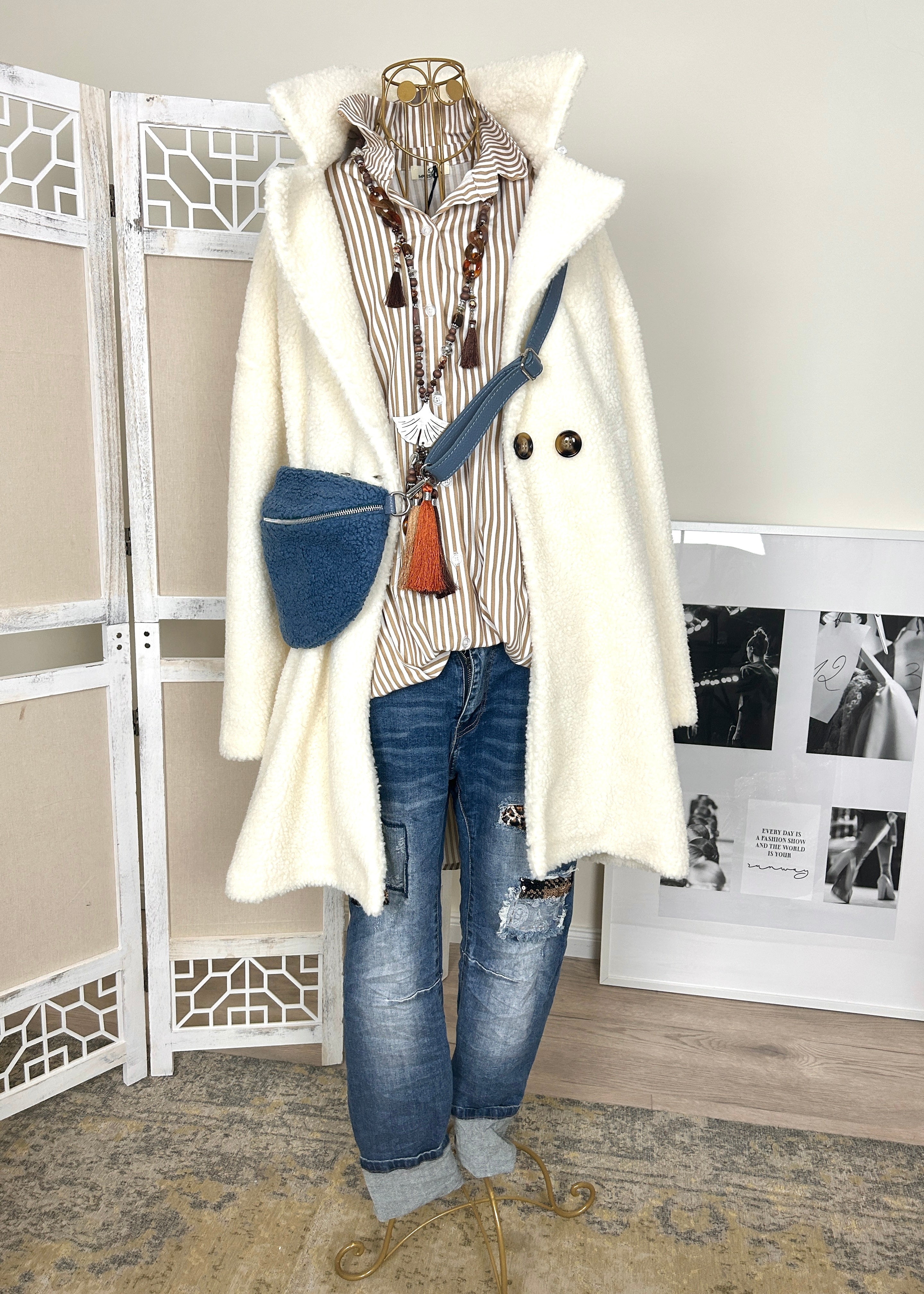 Teddymantel in Creme