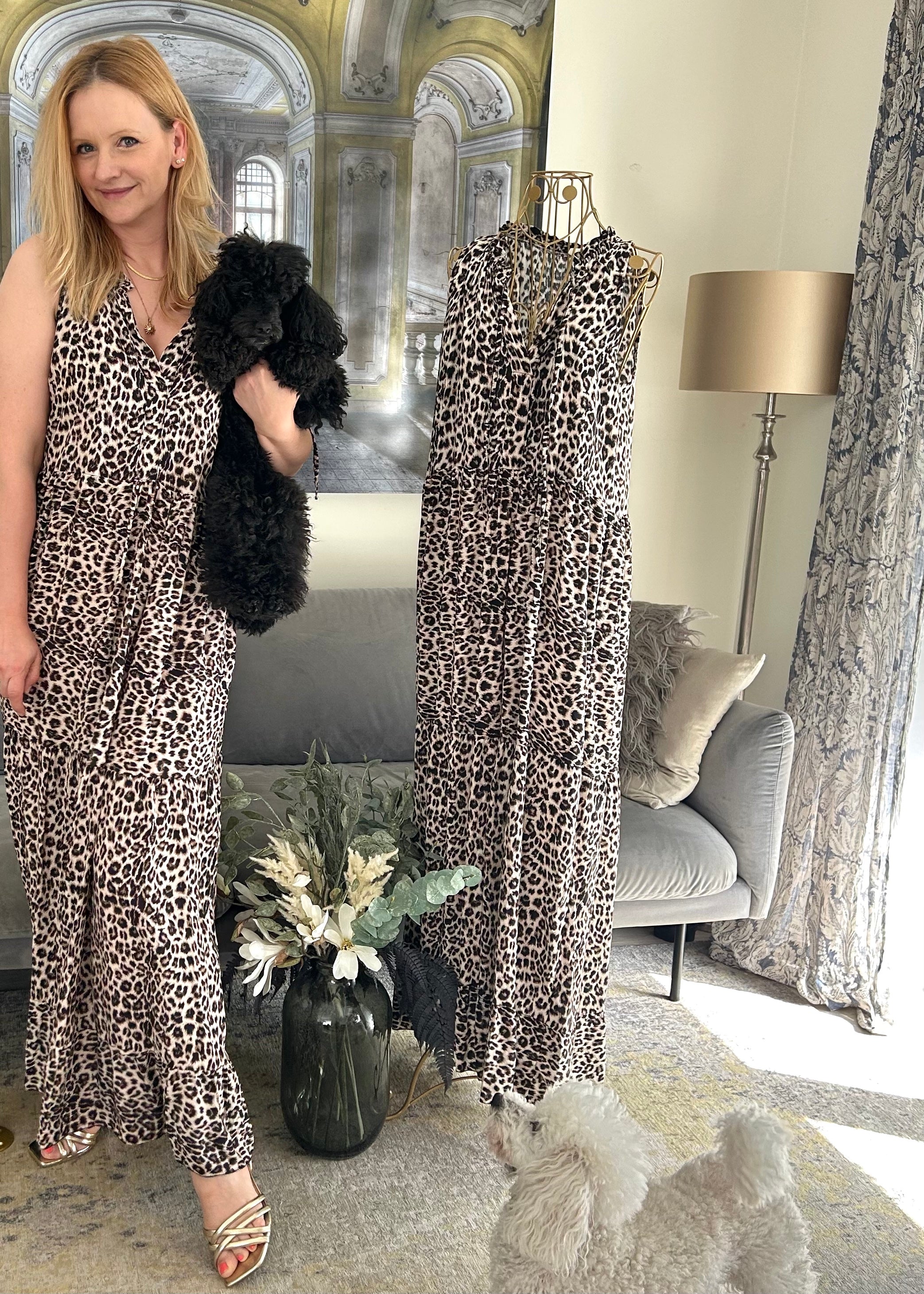 Maxi-Kleid mit Leo-Muster