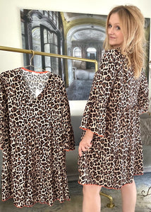 Kleid, kurz mit Leo-Muster