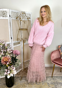 Flauschiger Pullover in Rosa