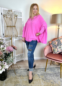 Oversized Pullover in Pink