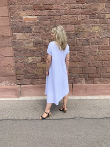 Musselin Kleid Midi, mit V-Ausschnitt, in versch. Farben