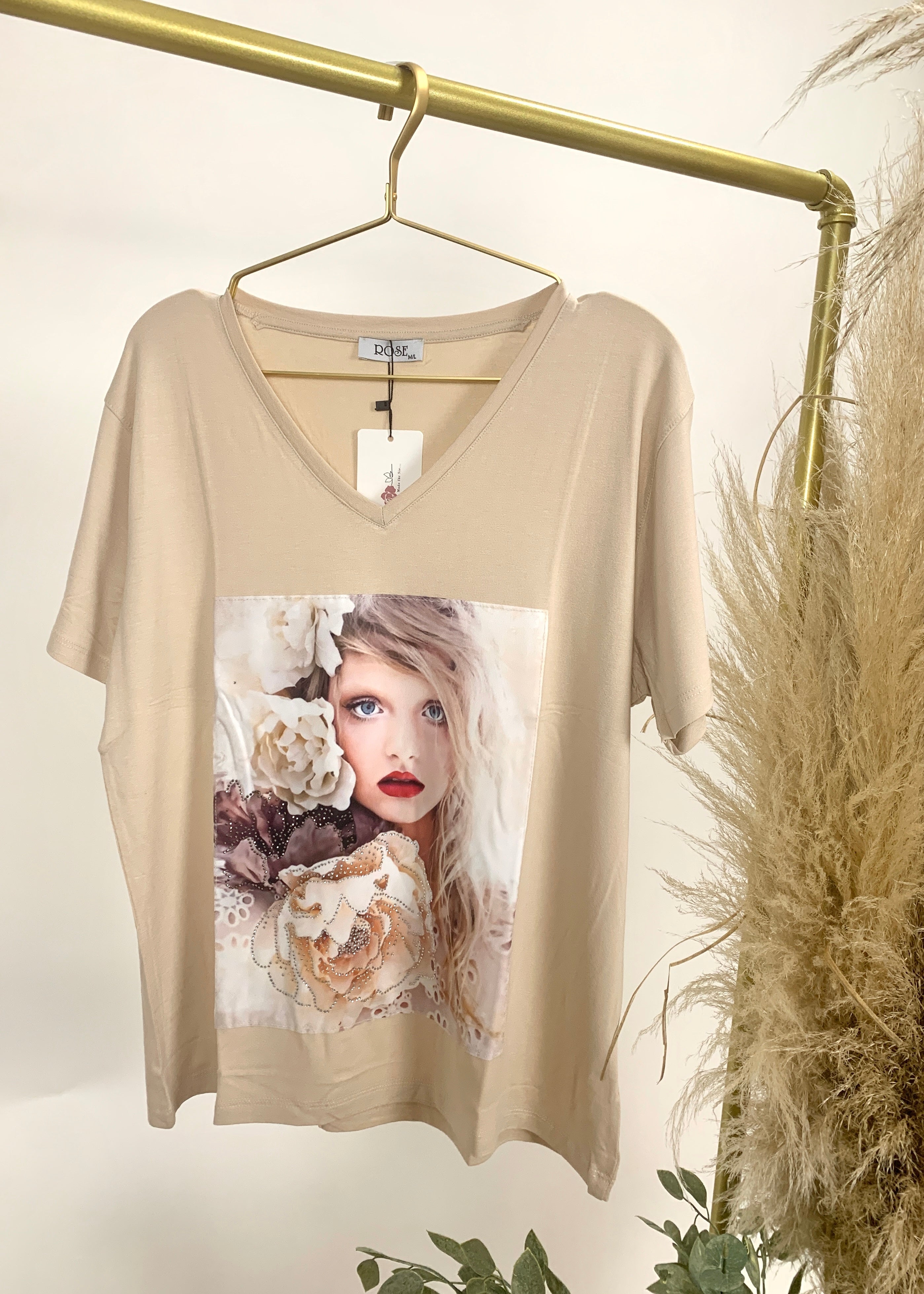 T-Shirt mit Strasssteinen
