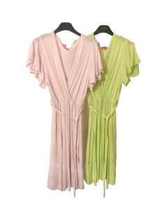 Kleid kurz, V-Ausschnitt, in Neongrün