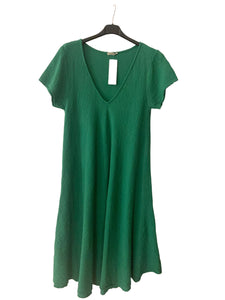 Musselin Kleid Midi, mit V-Ausschnitt, in versch. Farben