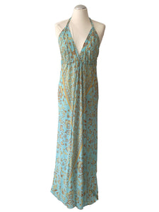 Maxi-Seiden-Kleid, mit freiem Rücken