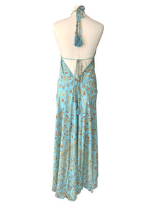 Maxi-Seiden-Kleid, mit freiem Rücken