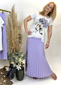 T-Shirt lila Blüte mit Strasssteinchen