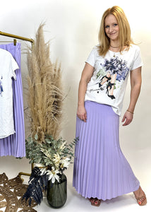 T-Shirt lila Blüte mit Strasssteinchen